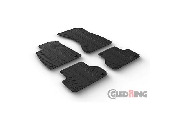 Alfombrilla goma Gledring Audi A5 Sportback 12/2016- (4 piezas+clips montaje) 