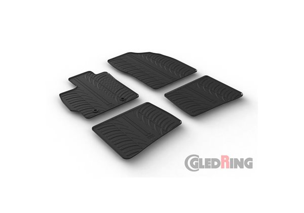 Alfombrilla goma Gledring Toyota Prius III 2009-2012 (4 piezas+clips montaje) 