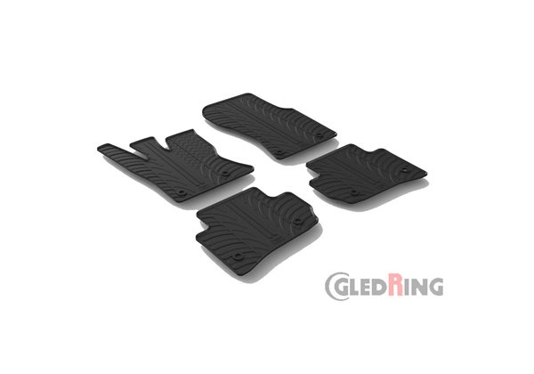 Alfombrilla goma Gledring Range Rover Velar 12/2017- (4 piezas+clips montaje) 