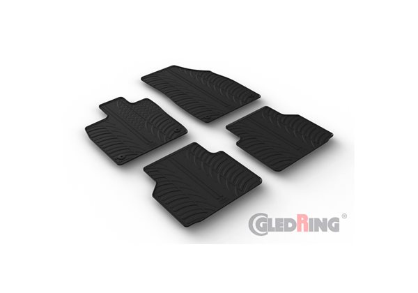 Alfombrilla goma Gledring Audi Q4 e-tron (F4B) & Sportback (F4N) 2021- (4 piezas+clips montaje) 