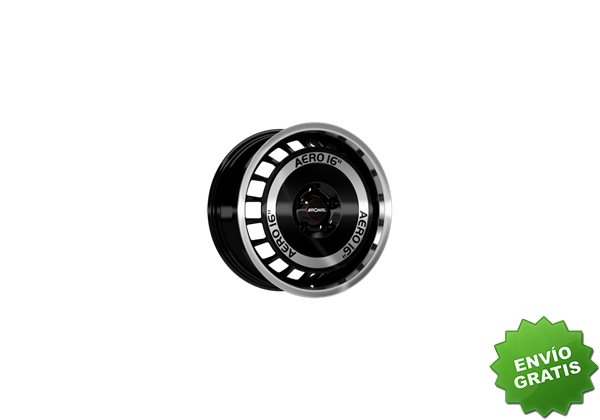 Llanta exclusiva Ronal R50 Aero 7.5x16 Et38 4x100 Negro -frente Pulid O