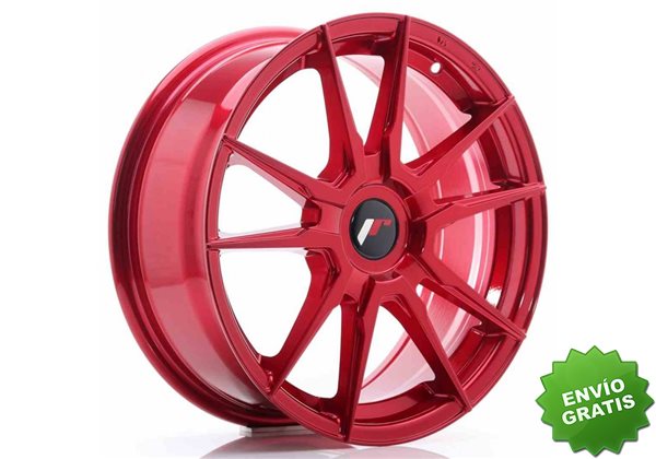 Llanta exclusiva Jr Wheels Jr21 17x7 Et35-40 Blank Platinium Red